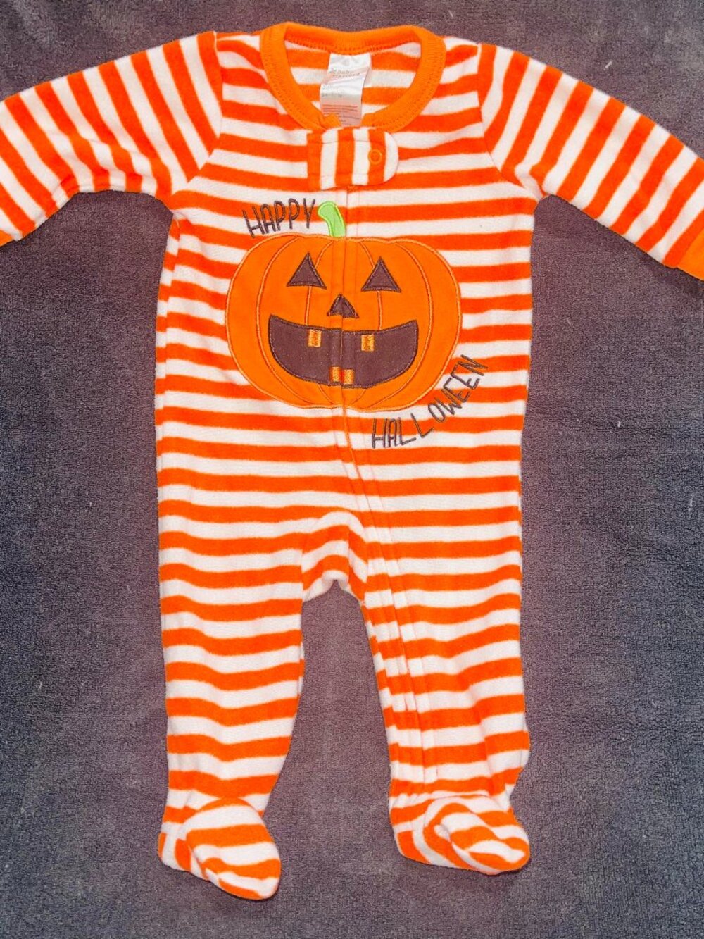 Baby Halloween Fall Sleeper 0-3 month Footed Used Infant Baby Pumpkin Fleece